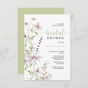 Wildflower Bridal Shower Invitation Card