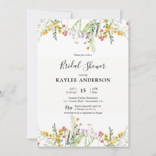 Wildflower Bridal Shower invitation card