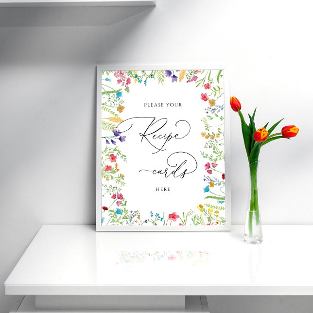 Wildflower Bridal Shower Leave Recipe Card Here Poster (Creator Uploaded)