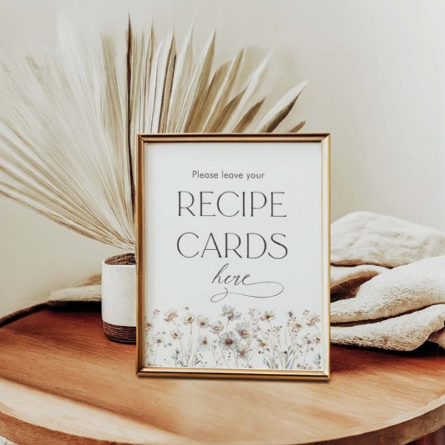 Wildflower Bridal Shower Leave Your Recipe Cards  Poster (Creator Uploaded)