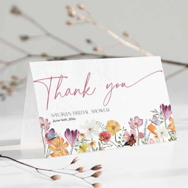 Wildflower Bridal Shower Love in Bloom Thank You (Creator Uploaded)
