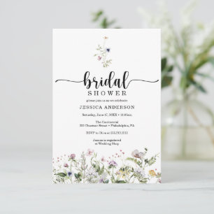 Wildflower Bridal Shower Minimal Invitation Card