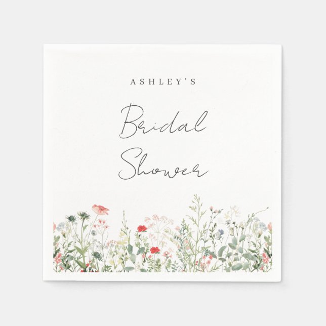 Wildflower Bridal Shower Napkin (Front)