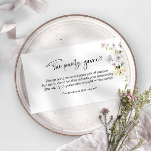 Wildflower Bridal Shower Panty Game Enclosure Card