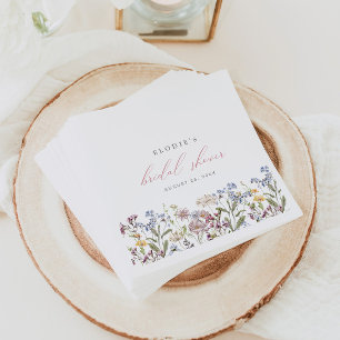 Wildflower Bridal Shower Paper Napkins Floral Boho