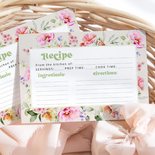 Wildflower bridal shower recipe card (Creator Uploaded)