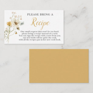 Wildflower Bridal Shower Recipe Card Request
