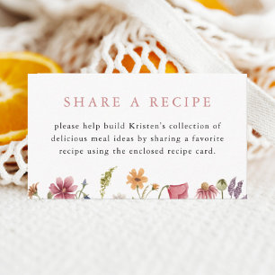 Wildflower Bridal Shower Recipe Enclosure Card