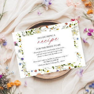 Wildflower Bridal Shower Recipe Request Invitation