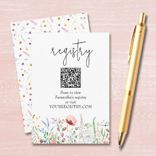 Wildflower Bridal Shower Registry Enclosure Card