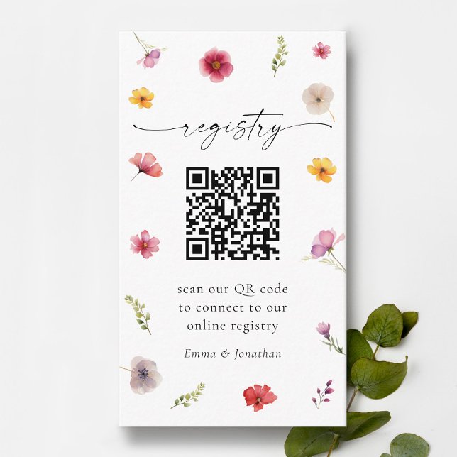 Wildflower Bridal shower Registry Enclosure Card (Creator Uploaded)