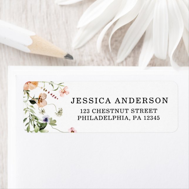 Wildflower Bridal Shower Rustic Pink Floral Label (Insitu)