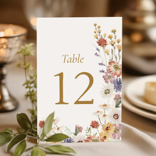 Wildflower Bridal Shower Table Number