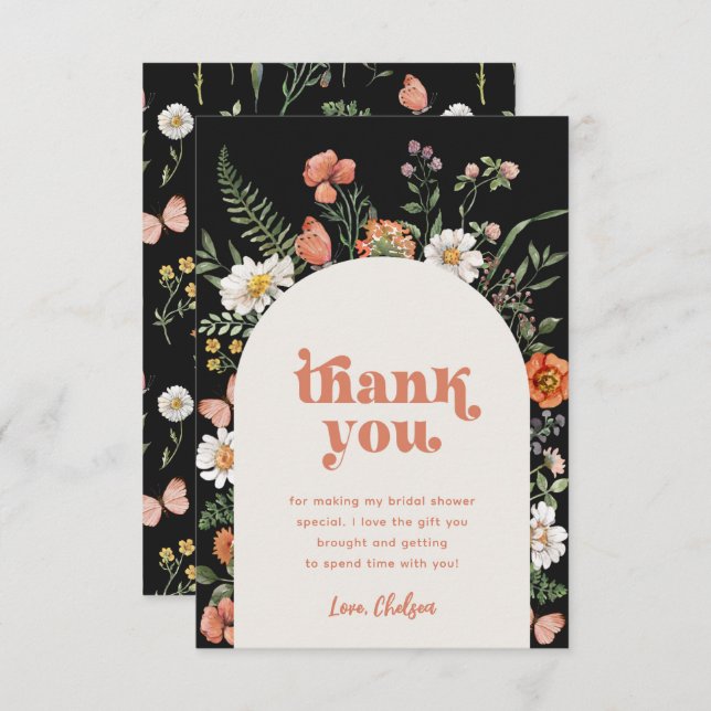Wildflower Bridal Shower Thank You Card (Front/Back)