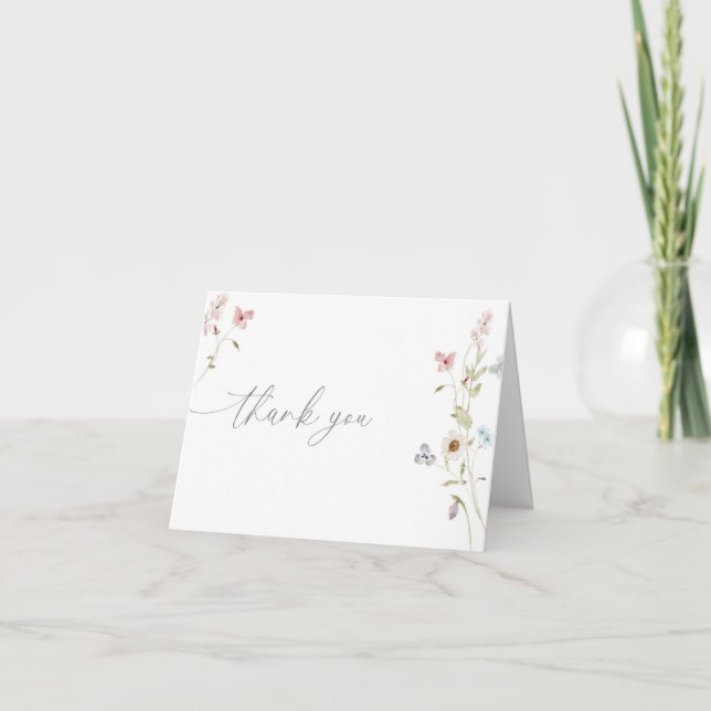 Wildflower Bridal Shower Thank You Card (Front)