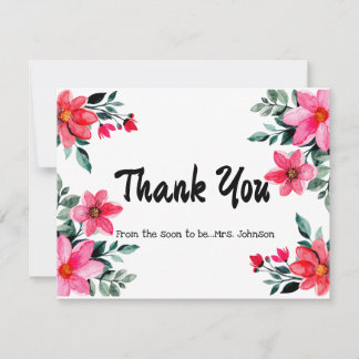 Wildflower Bridal Shower Thank You Card