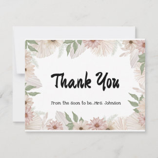 Wildflower Bridal Shower Thank You Card