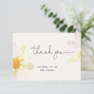 Wildflower bridal shower thank you note card