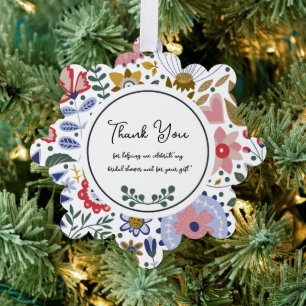 Wildflower Bridal Shower Thank You Tree Decoration Card