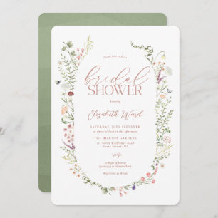 Wildflower Bridal shower Watercolor Floral Shower Invitation