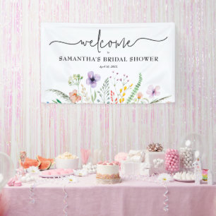 Wildflower Bridal Shower Welcome Banner