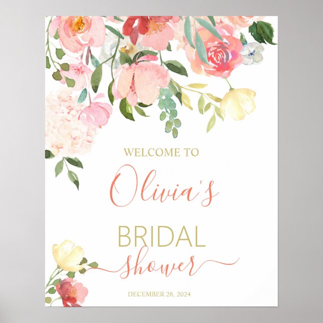 Wildflower BRIDAL Shower WELCOME sign (Front)
