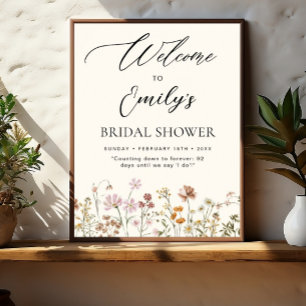 Wildflower Bridal Shower Welcome Sign In Bloom