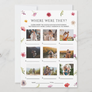 Wildflower Bridal Shower Where Were They Game Card