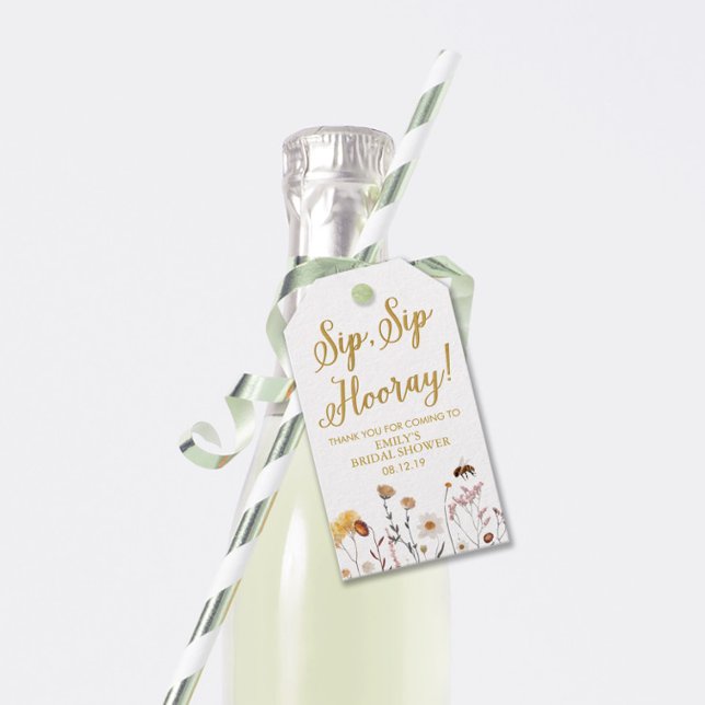 Wildflower Bridal Shower Wine Favour Tags (Creator Uploaded)