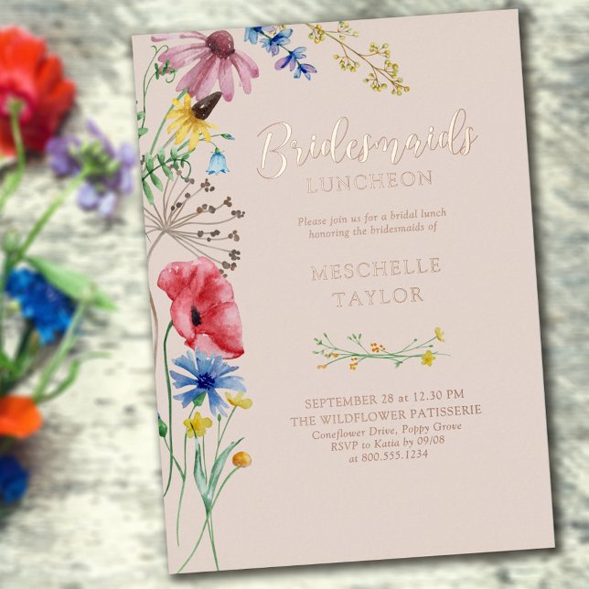 Wildflower Bridesmaids Luncheon Floral Rose Gold (Creator Uploaded)