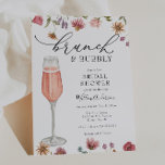 Wildflower Brunch and Bubbly Bridal Shower Invitation<br><div class="desc">This Brunch with the Bride Bridal Shower invitation is perfect to celebrate the bride to be or a bride that has already eloped. Customise with your information for the bride to be. Featuring a watercolor border of wildflowers.</div>