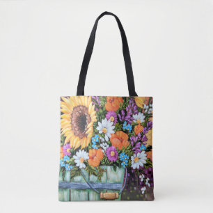 "Wildflower Bucket Bouquet" Tote Bag