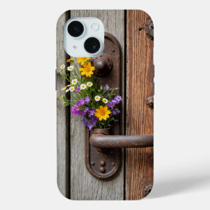Wildflower Bunch On Rusty Door Handle iPhone 15 Case