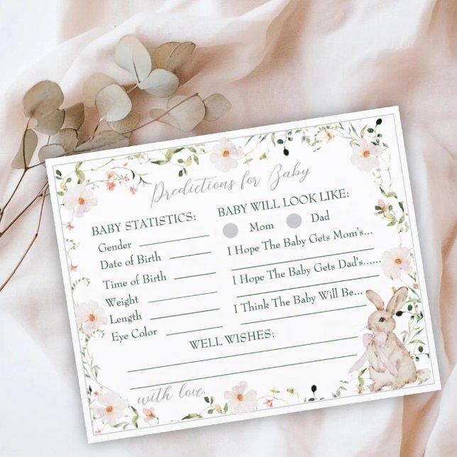 Wildflower Bunny Baby Shower Baby Prediction Game (Creator Uploaded)