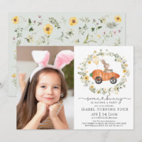 Wildflower Bunny Rabbit Easter Birthday Photo