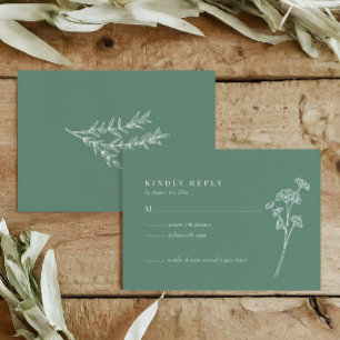 Wildflower Burnt Orange Wedding RSVP Card
