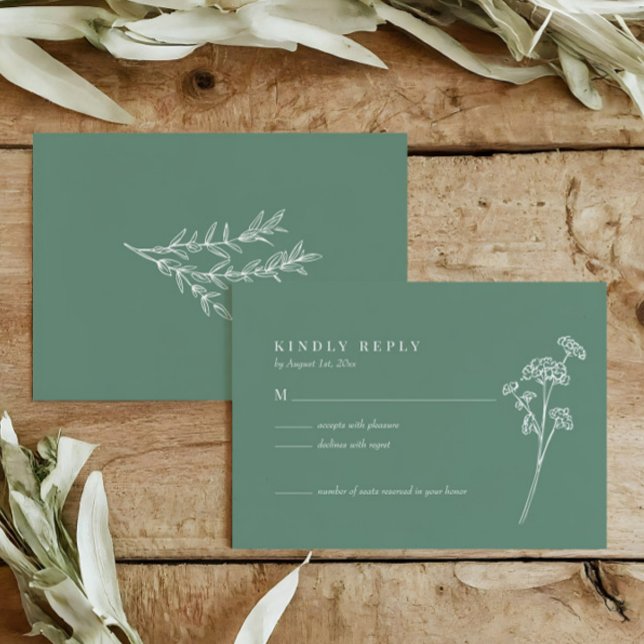 Wildflower Burnt Orange Wedding RSVP Card (Creator Uploaded)