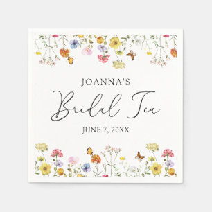 Wildflower Butterflies Boho Bridal Shower Tea Napkin