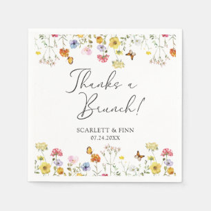 Wildflower Butterflies Thanks a Brunch Wedding Napkin