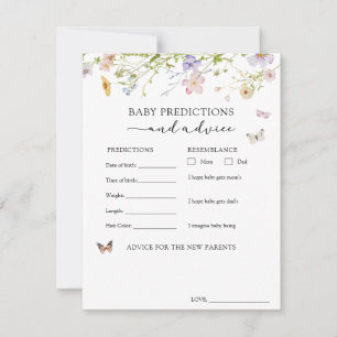 Wildflower Butterfly Baby Advice and Predictions Invitation