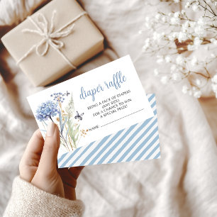 Wildflower butterfly baby boy shower diaper raffle enclosure card