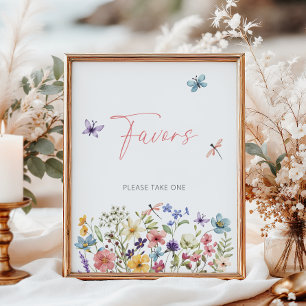 Wildflower Butterfly Baby Shower Favours Poster