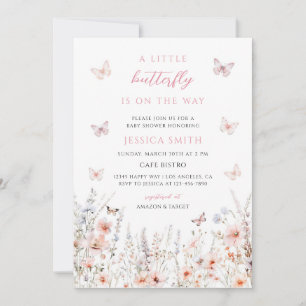 Wildflower Butterfly Baby Shower Invitation