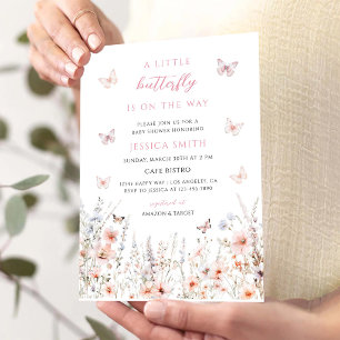 Wildflower Butterfly Baby Shower Invitation