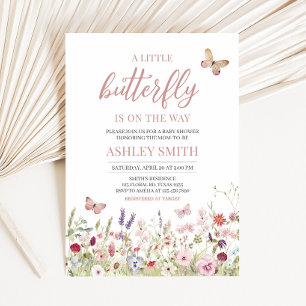 Wildflower Butterfly Baby Shower Invitation