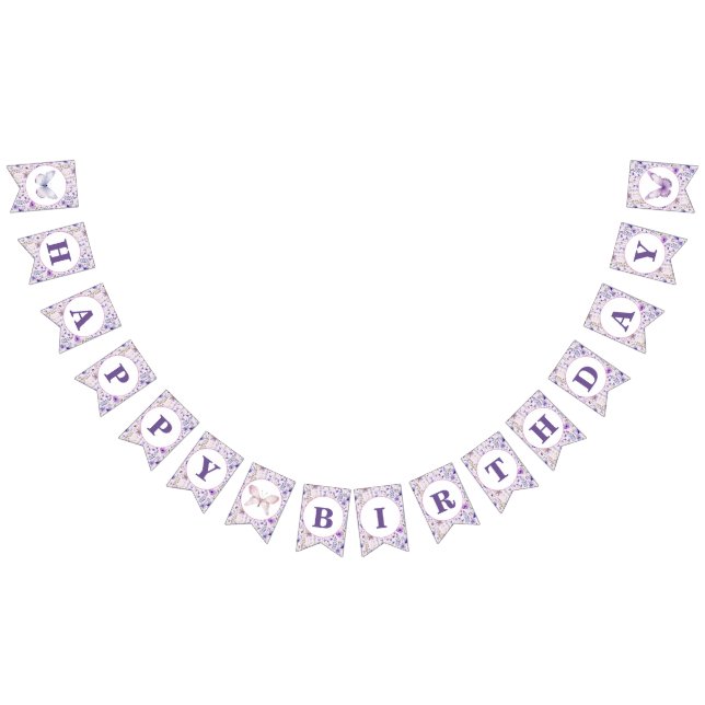 Wildflower Butterfly Birthday Banner Flags (All)