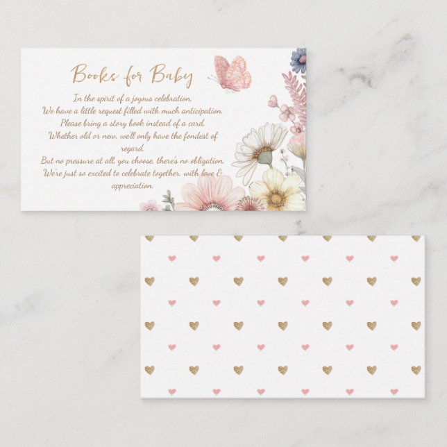 Wildflower Butterfly Books For Baby Enclosure Card (Front/Back)