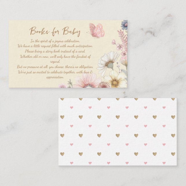 Wildflower Butterfly Books For Baby Enclosure Card (Front/Back)