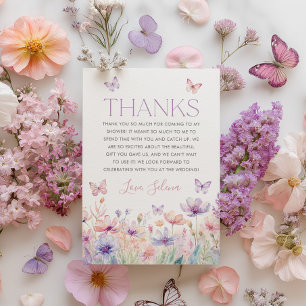 Wildflower Butterfly Bridal Shower Thank You Card