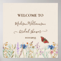 Wildflower Butterfly Bridal Shower Welcome 